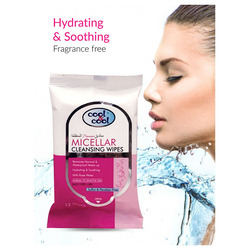 Cool & Cool Micellar Cleansing Wipes, 12 Sheets x 6 Pieces, White