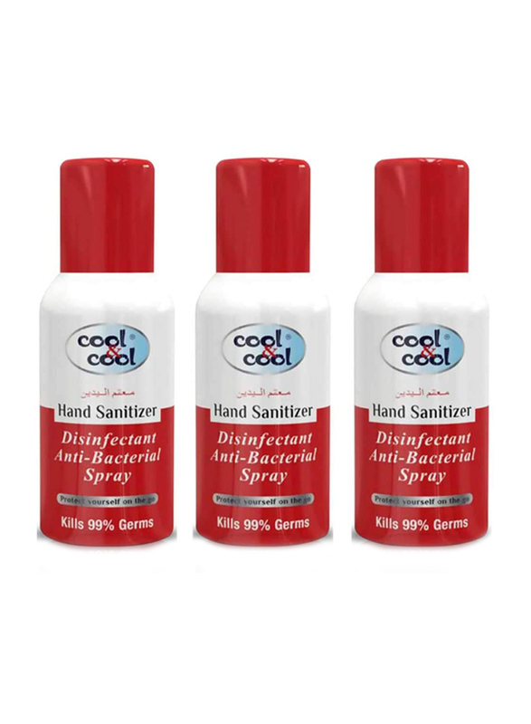 Cool & Cool Disinfectant Hand Sanitizer Spray, 120ml, 3 Pieces