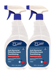 V Care Disinfectant Anti-Bacterial Multi-Purpose Sanitizing Spray, 750ml, 2 Pieces