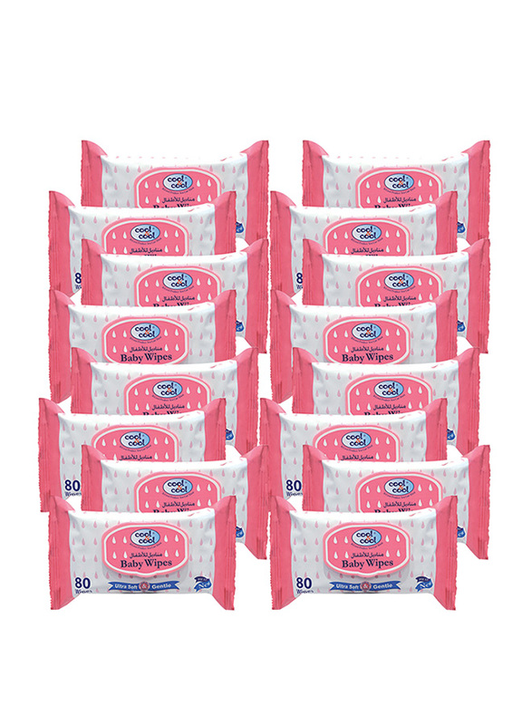 Cool & Cool 16-Pieces Baby Wipes, 80 Wipes