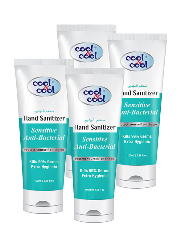 Cool & Cool Sensitive Hand Sanitizer Tube, 100ml, 4 Pieces