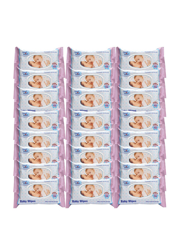 Cool & Cool 24 Pieces Baby Wipes, White, 72 Sheets