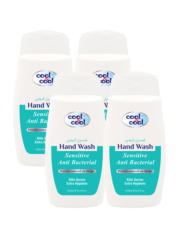 Cool & Cool Sensitive Anti-Bacterial Hand Wash, 250ml, 4 Pieces