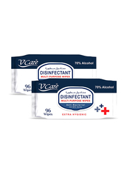 V Care Disinfectant Anti Bacterial Multi Purpose Wipes Set, 96 Sheets, 2 Pieces