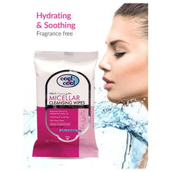 Cool & Cool Micellar Cleansing Wipes, 12 Sheets x 4 Pieces, White