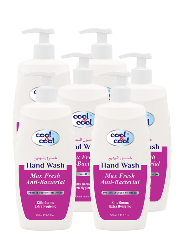 Cool & Cool Max Fresh Anti-Bacterial Hand Wash, 500ml, 6 Pieces