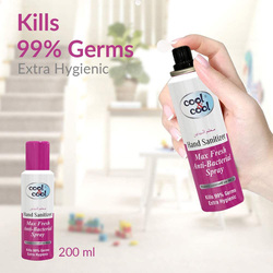 Cool & Cool Max Fresh Hand Sanitizer Spray, 200ml, 6 Pieces