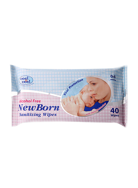 Cool & Cool 40 Sheets Sanitizing Wipes for Newborn Babies