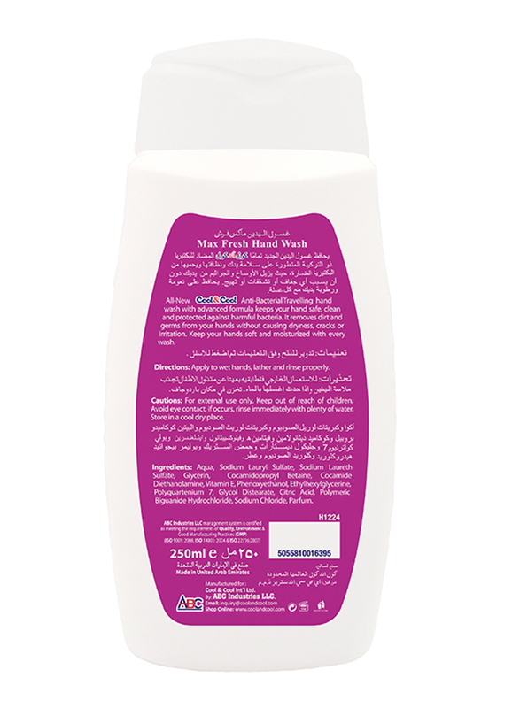 Cool & Cool Max Fresh Anti-Bacterial Hand Wash, 250ml