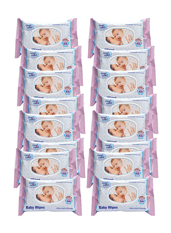 Cool & Cool 16-Pieces Baby Wipes, 72 Wipes