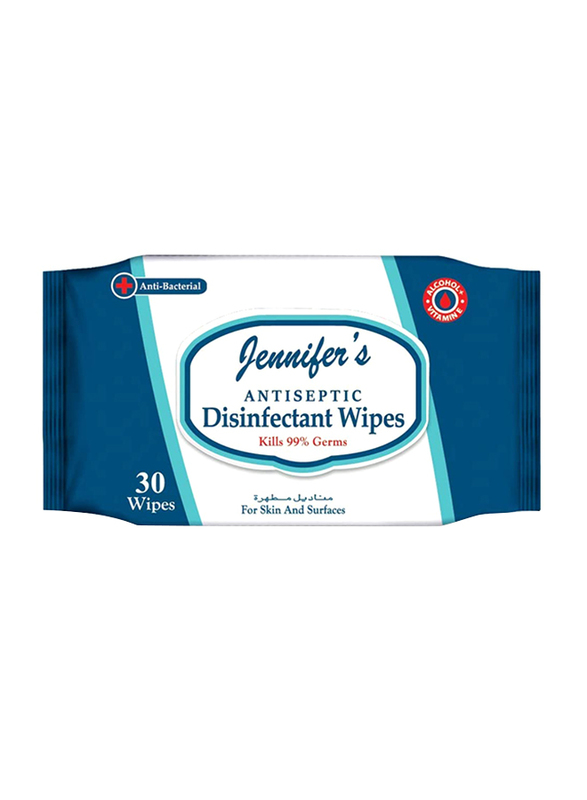Jennifer's Antiseptic Disinfectant Wet Wipes, 30 Wipes