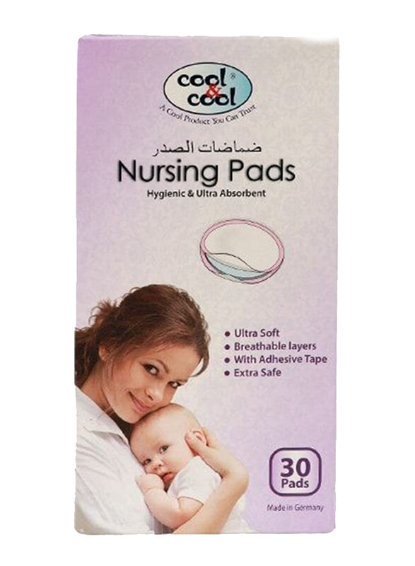 

Cool & Cool Cool & Cool Hygienic & Ultra Absorbent Nursing Pads, 30 Sheets, White