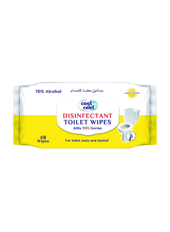 Cool & Cool Disinfectant Toilet Wipes, 48 Sheets