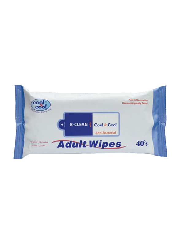 Cool & Cool Adult Wipes, 40 Sheets