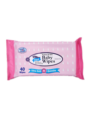 Cool & Cool 40 Sheets Regular Wipes for Babies, Pink