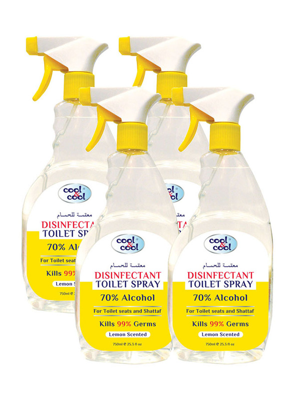 Cool & Cool Disinfectant Toilet Spray, 750ml, 4 Pieces, Yellow