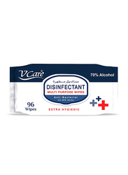 V Care 70% Alcohol Disinfectant Multipurpose Wipes, 96 Wipes