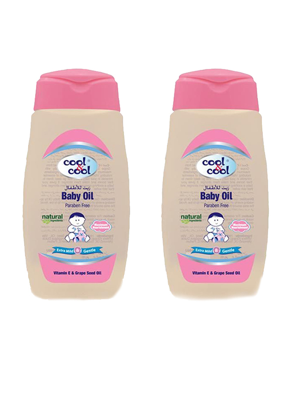 Cool & Cool 250ml Oil for Babies, 2 Pieces, Pink