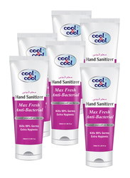 Cool & Cool Max Fresh Hand Sanitizer Tube, 100ml, 6 Pieces