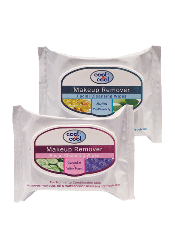 Cool & Cool Make up Remover & Cleansing Wipes, 25 Sheets
