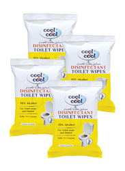 Cool & Cool  Disinfectant Toilet Wipes, 4 Pack x 20 Sheets