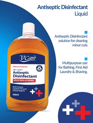 V Care Effective Protection Antiseptic Disinfectant Liquid, 4 Bottles x 500ml