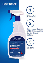 V Care Disinfectant Anti-Bacterial Multi-Purpose Sanitizing Spray, 750ml, 4 Pieces