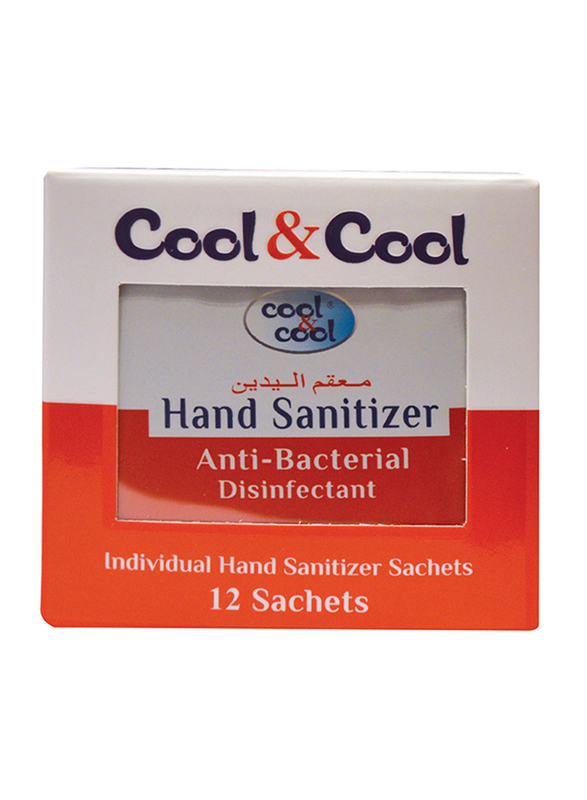 Cool & Cool Hand Sanitizer Sachets, 12 Sachets