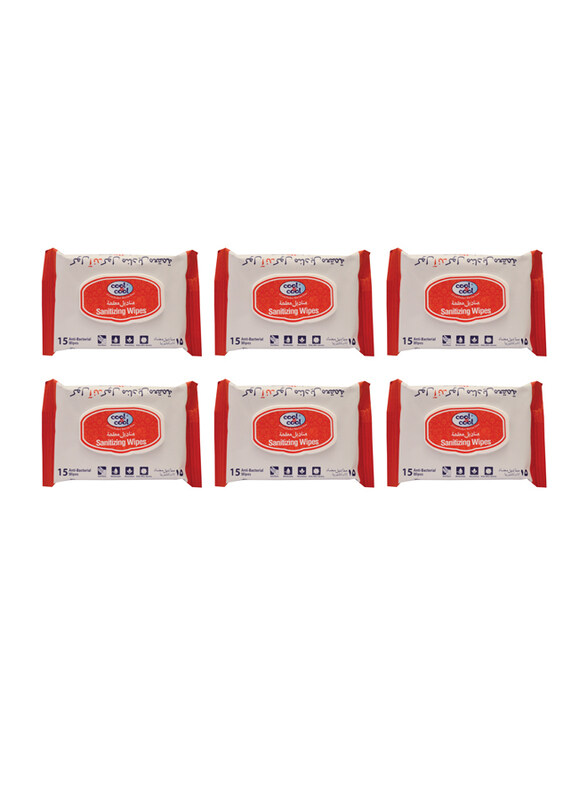 

Cool & Cool Sanitizing Wipes, 15-Sheets, 6 Pieces