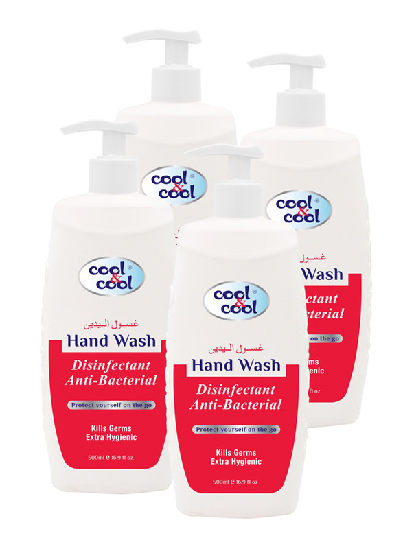 Cool & Cool Disinfectant Anti-Bacterial Hand Wash, 500ml, 4 Pieces