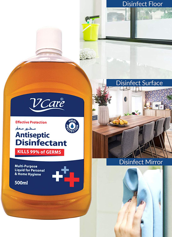 V Care Effective Protection Antiseptic Disinfectant Liquid, 6 Bottles x 500ml