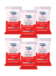 Cool & Cool Disinfectant Anti-Bacterial Sanitizing Wipes, 10 Sheets, 6 Pieces