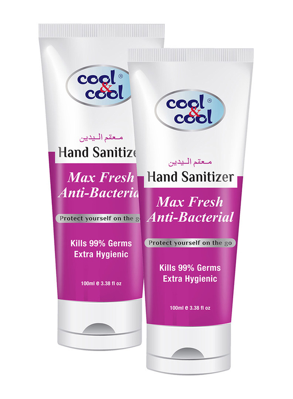 Cool & Cool Max Fresh Hand Sanitizer Tube, 100ml, 2 Pieces