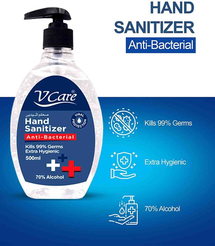 V Care Anti-Bacterial Hand Sanitizer, 500ml, 6 Pieces