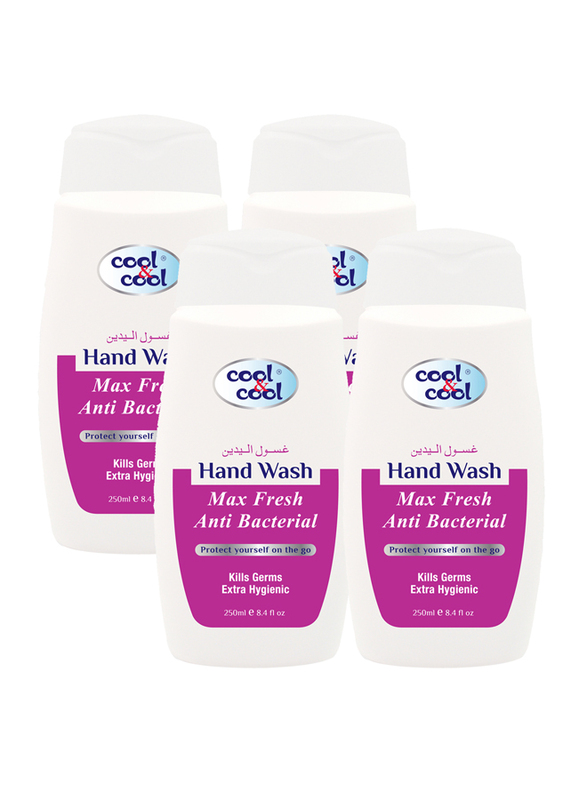 Cool & Cool Max Fresh Anti-Bacterial Hand Wash, 250ml, 4 Pieces