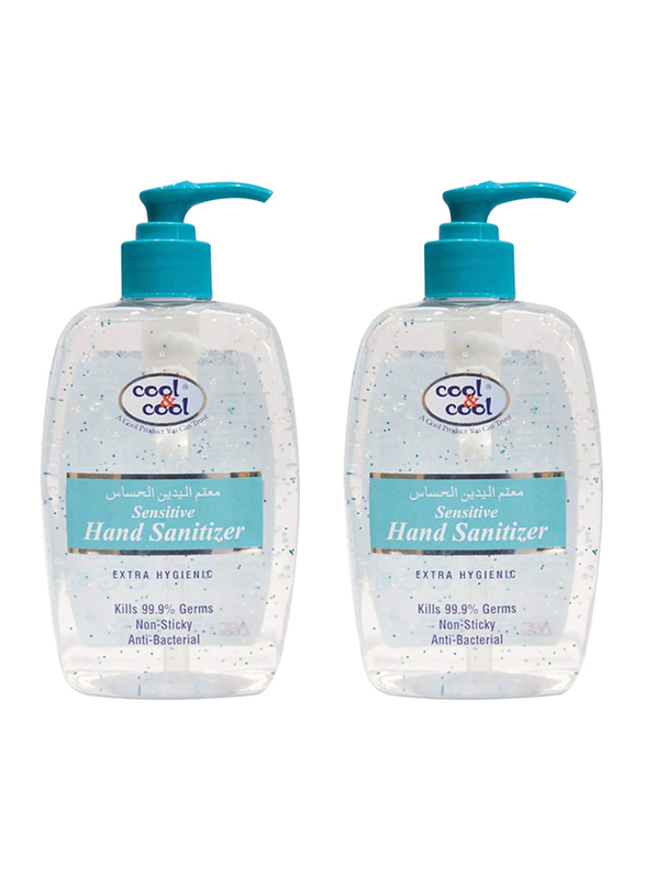 Cool & Cool Sensitive Hand Sanitizer, 500ml, 2 Pieces