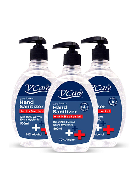 V Care Hand Sanitizer, 500ml, 3 Pieces