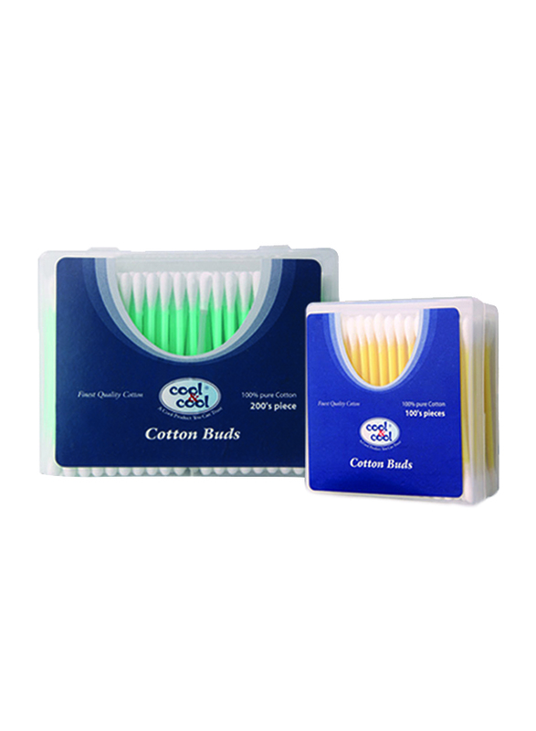 Cool & Cool Cotton Buds, Assorted Colors, 300 Pieces