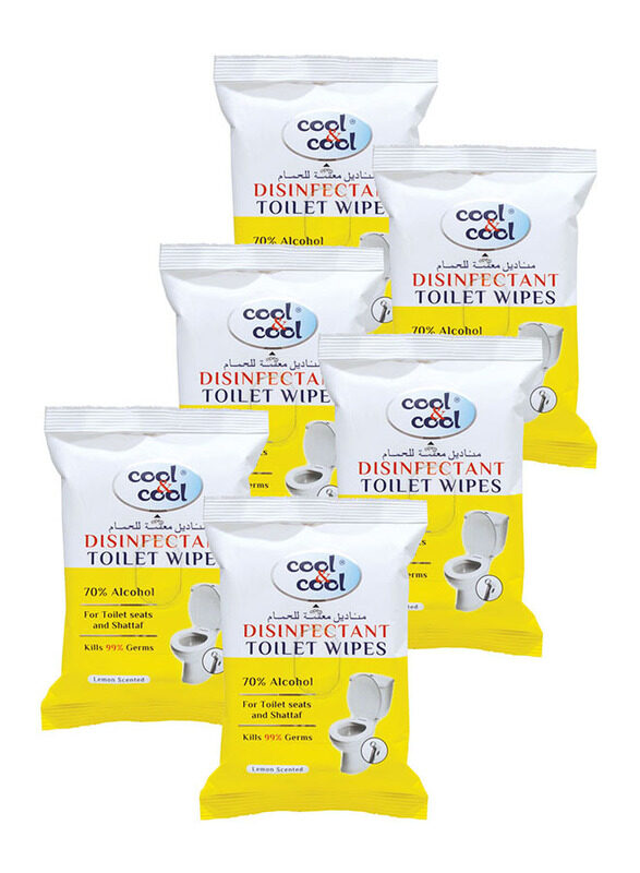 

Cool & Cool Disinfectant Toilet Wipes, 6 Pack x 20 Sheets