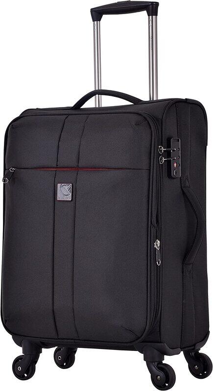 

Eminent Soft Case Travel Bag Luggage Trolley for Unisex Polyester Lightweight Expandable Wheeled Suitcase with TSA lock V6101 Black