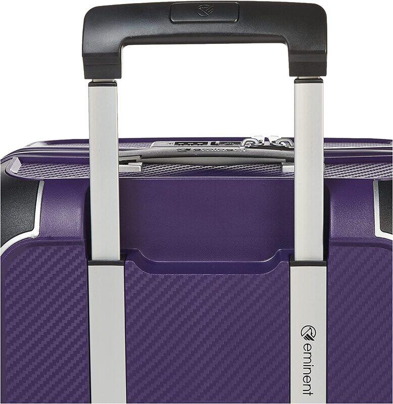 Eminent B0002 3-Piece Hard Case Polypropylene Luggage Set Unisex with 4 Double Inline Skate Wheels, 20/24/28-inch, Purple