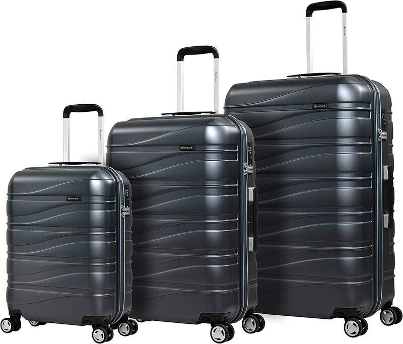 

Eminent Makrolon Polycarbonate Lightweight Glamorous Hard Case Luggage with 4 Quiet Double Spinner Wheels and TSA Approved Lock KJ95 Carbon Grey