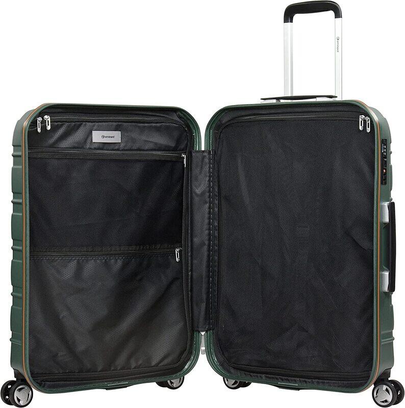 Eminent Makrolon Polycarbonate Lightweight Glamorous Hard Case Luggage with 4 Quiet Double Spinner Wheels and TSA Approved Lock KJ95 Mallard Green