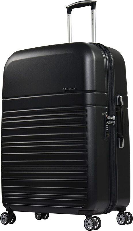 Eminent Hard Case Trolley Luggage Set of 3 Makrolon Polycarbonate Super Lightweight Anti Scratch Suitcases 4 Quiet Double Wheels TSA Lock KF91 Black