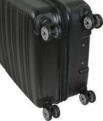 Eminent Hard Case Trolley Luggage Set of 3 Makrolon Polycarbonate Super Lightweight Anti Scratch Suitcases 4 Quiet Double Wheels TSA Lock KF91 Black