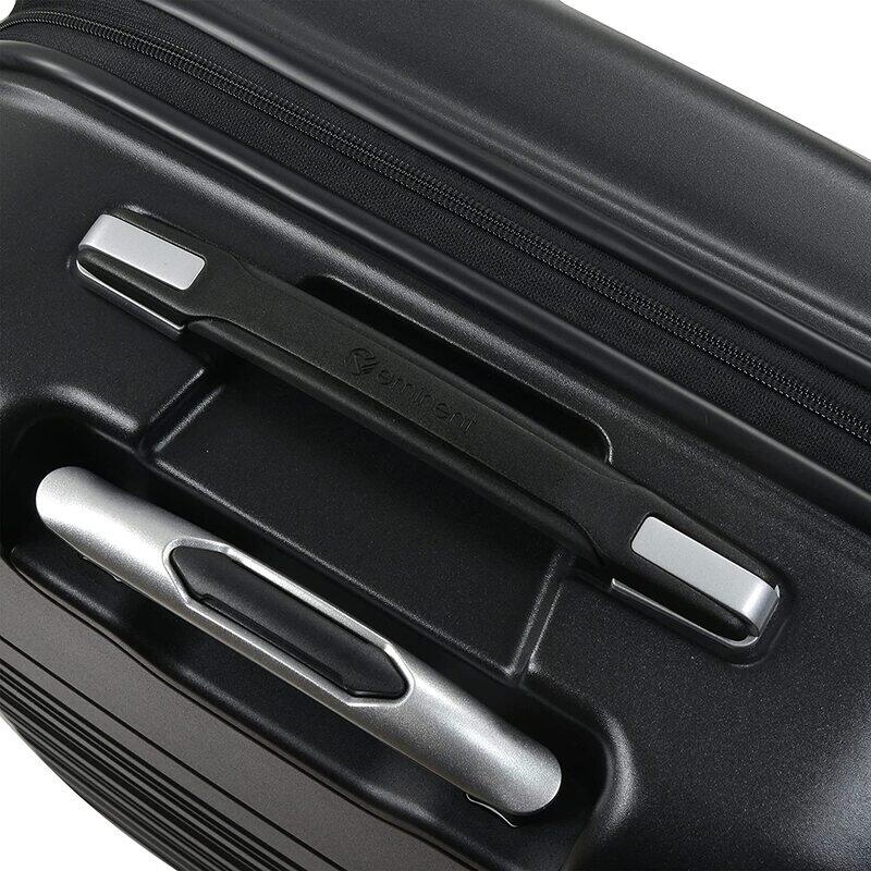 Eminent Hard Case Trolley Luggage Set of 3 Makrolon Polycarbonate Super Lightweight Anti Scratch Suitcases 4 Quiet Double Wheels TSA Lock KF91 Black