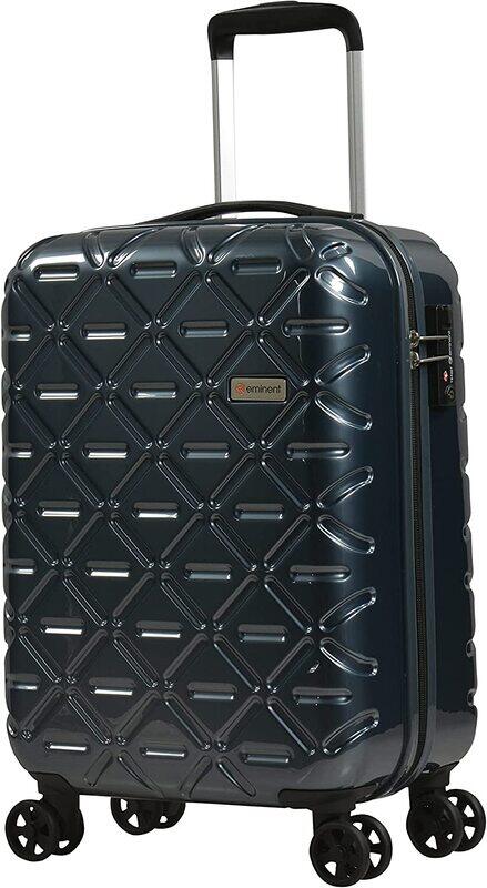 

Eminent Wheeled Unisex Hard Shell Luggage Trolley Makrolon Lightweight 4 Quiet Double Spinner Wheel Suitcase with TSA lock KG18 Graphite