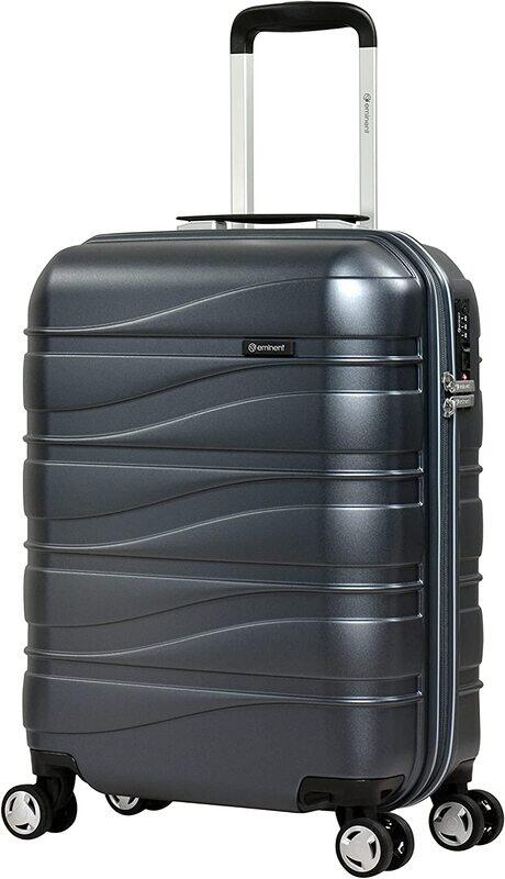 Eminent Makrolon Polycarbonate Lightweight Glamorous Hard Case Luggage with 4 Quiet Double Spinner Wheels and TSA Approved Lock KJ95 Carbon Grey