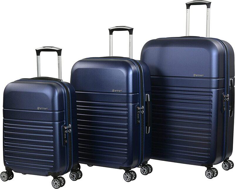 

Eminent Hard Case Trolley Luggage Set of 3 Makrolon Polycarbonate Super Lightweight Anti Scratch Suitcases 4 Quiet Double Wheels TSA Lock KF91 Aqua Bl