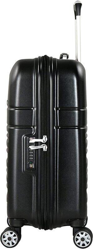 Eminent Hard Case Trolley Luggage Set of 3 Makrolon Polycarbonate Super Lightweight Anti Scratch Suitcases 4 Quiet Double Wheels TSA Lock KF91 Black